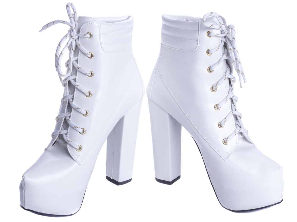 Bota Coturno Meia Pata Napa Branco