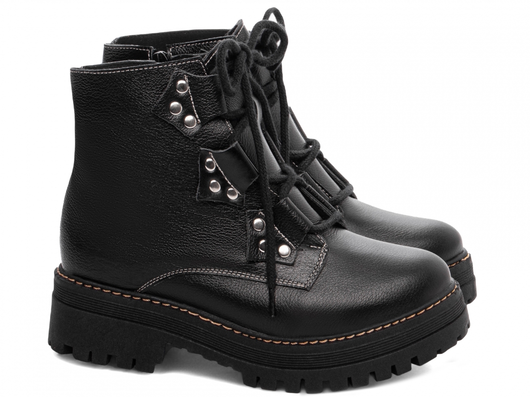 Bota Coturno Sola Tratorada Couro