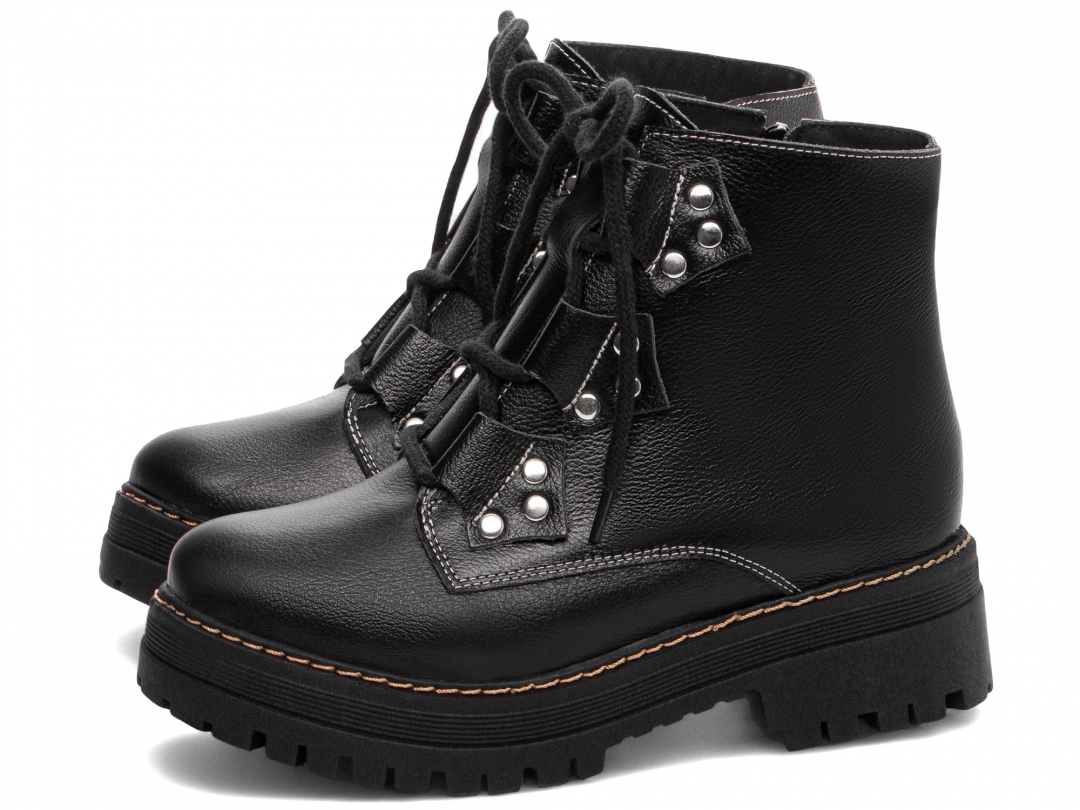 Bota Coturno Sola Tratorada Couro