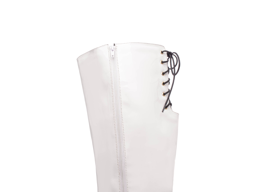 Bota Over Arrasadora Verniz Branco